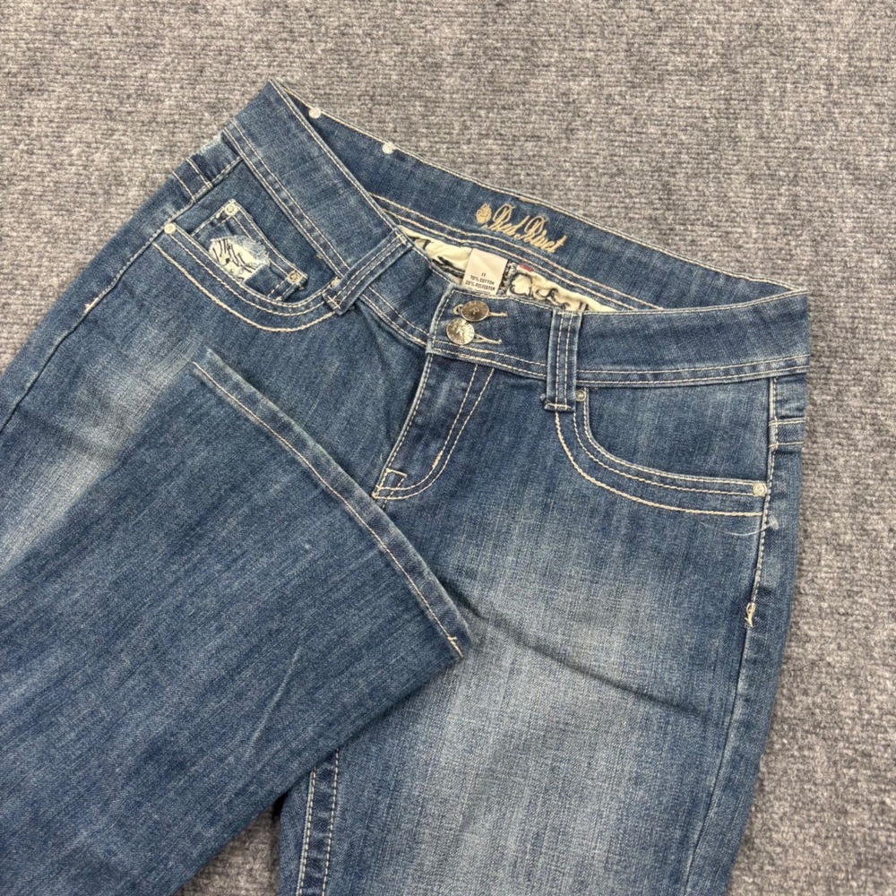 Red Rivet Jeans 11 Blue Distressed‎ Embellished Bootcut Women's
